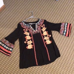 Embroidered black blouse